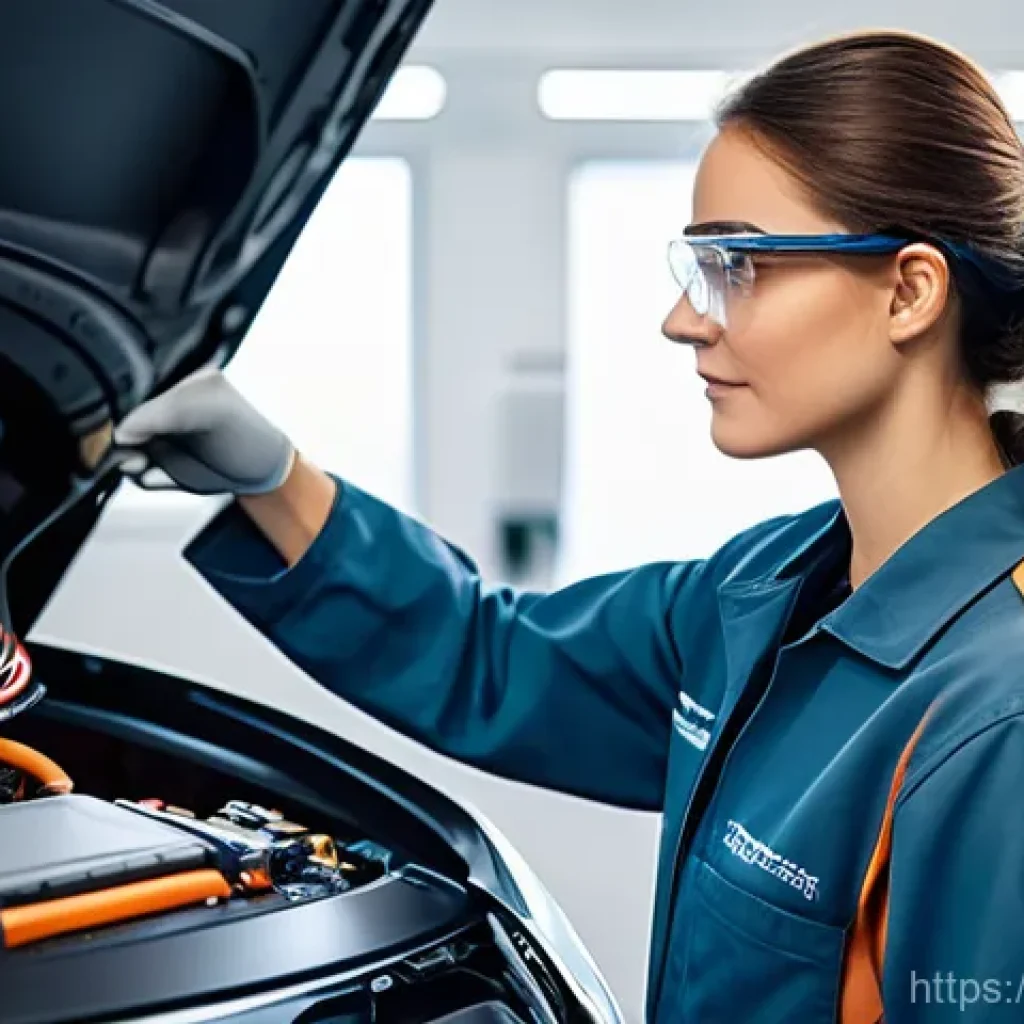 자동차정비 자격증 실무 시험 주의사항 - **Modern Mechatronic Diagnosis**: A highly skilled female mechatronic technician, in her early 30s, ...