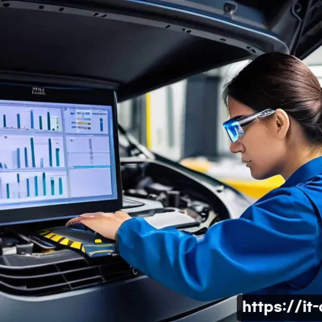 자동차정비 산업기사 실습 관련 추천 영상 - **Prompt 1: High-Tech Automotive Diagnostics**
"A highly skilled and focused automotive technici...