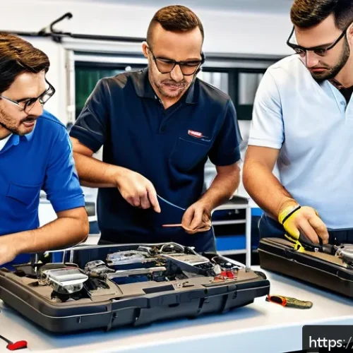 자동차정비 자격증 취득 비용과 예상 투자 시간 - A professional automotive mechanic training classroom in Italy, featuring adult students wearing cas...